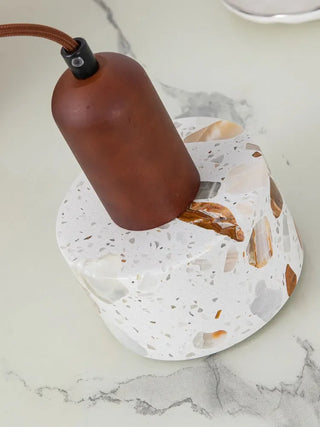 Navarre - Japanese Minimalist Walnut Brown Marble Hanging Pendant Ceiling Light