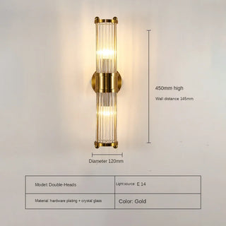 Malon - Modern Gold Luster Crystal Up/Down Wall Light