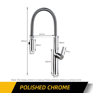 Eufemia - Brushed Gold Pull Out Hot & Cold Single Handle Mixer Kitchen Tap