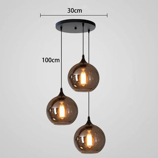 Florencia - Nordic Smoke Grey Glass Hanging Pendant Ceiling Light