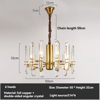 Amelky - Hanging Round Crystal Glass Statement Chandelier