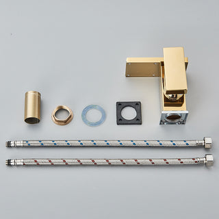 Nicoll - LED Waterfall Matte Black Bathroom Hot and Cold Water Mixer Taps Sink Faucet