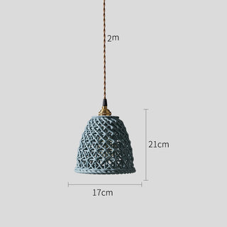 Olga - Modern White Patch Shade Pendant Hanging Round Ceiling Light