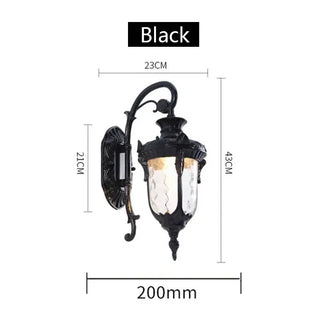 Julius - Single Head Classic Ripple Glass Outdoor Courtyard Lighting Fixture