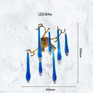 Mour - Tree Branch Hanging Multi Teardrop Chandelier