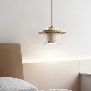 Örebro - Brown Marble Stone Round Shade Hanging Pendant Ceiling Light