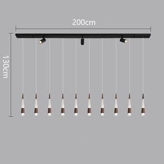 Riva - Modern Hanging Cone Glass Striped Pedant Ceiling Light