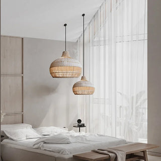 Tubas - Nordic Pastoral Rattan Weave Hanging Ceiling Light