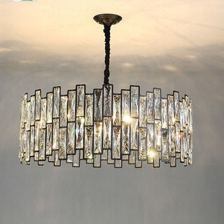 Girllington - Black Round Tiered Glass Ceiling Chandelier