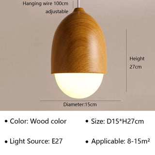 Taressa - Modern Scandinavian Wooden Round Hanging Pendant Ceiling Light