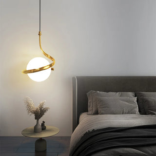 Lembe - Glass LED Ball Swirl Pendant Ceiling Light