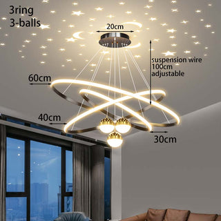 Camillie  - Feather Round Hanging Ceiling Chandelier