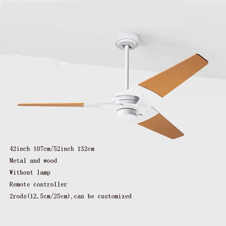 Leandros - Modern Wooden 3 Blade Metal Ceiling Fan Remote Control