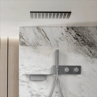 Calantha - Ceiling Mounted Brass Shower Set with Waterfall Head