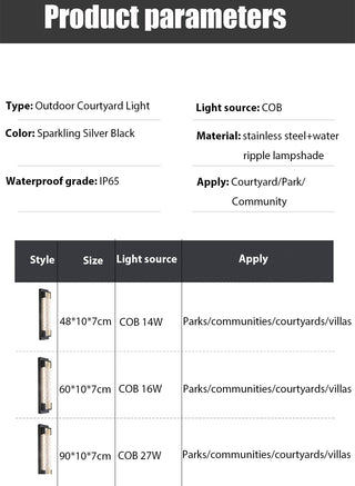 Cole - Modern Stainless Steel LED Patterned Glass Wall Light