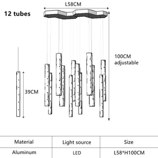 Kiyoshi - Modern LED Tube Hanging Ceiling Light