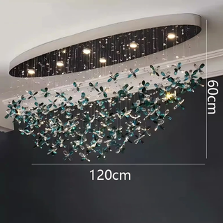 Sapphire Bloom - Statement Ceiling Light with Blue Crystal Accents
