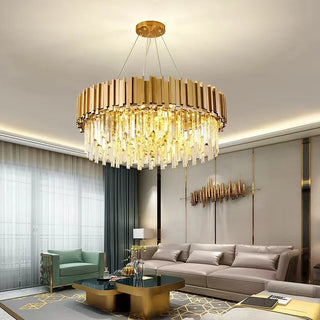 Alessia - Modern Round Gold Crystal Glass Ceiling Light Chandelier
