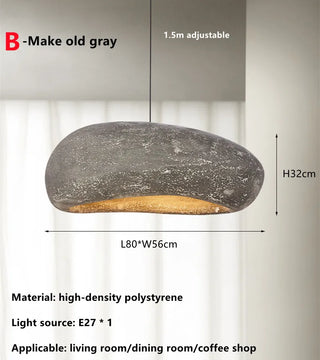 Klos - Wabi-Sabi Round Rock Style Hanging Pendant Ceiling Light