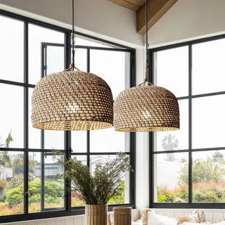 Rochelle - Wicker Rattan Pendant Ceiling Light Handmade Japanese Style