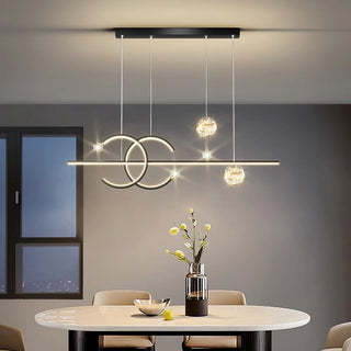 Minore - Minimalist Thin Beam Crystal Hanging Pendant Ceiling Light