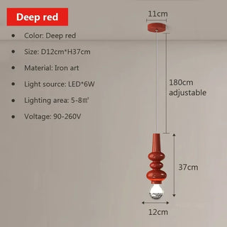 Caterpillar - Minimalist Abstract Coloured Tube Glass Adjustable Hanging Ceiling Light