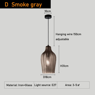 Charlotte - Nordic Perforated Glass Dome Hanging Pendant Ceiling Light