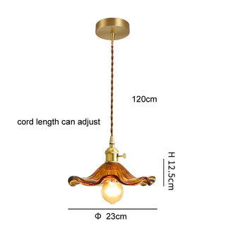 Viola - Glass Hanging Round Patterned Pendant Ceiling Light