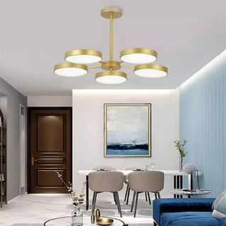 Catalina - Modern Circular Branched White Gold Hanging Ceiling Light Chandelier