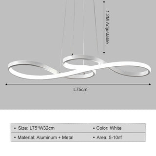 Sassy - Gold Round Modern Wave Hanging Ceiling Light Chandelier