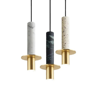 Buala - Modern Candle Style Marble Hanging Ceiling Pendant Light