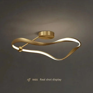 Mapire - Modern Twisted LED Wave Semi Flush Dimmable Ceiling Light