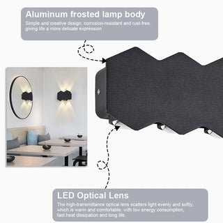 Kenndra - Hex Shaped Up/Down Outdoor Wall Light