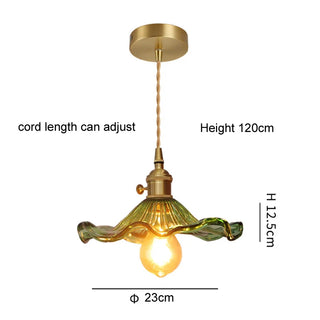 Viola - Glass Hanging Round Patterned Pendant Ceiling Light