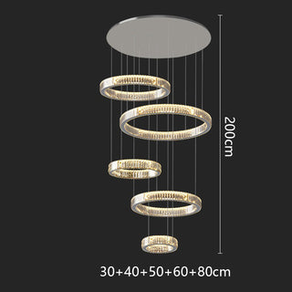 Nurul - Crystal Round Gold Hanging Chandelier