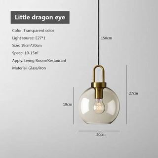 Millie Cognac - Transparent Glass Bubble Led Pendant Lights