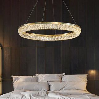 Lunaglow  - Elegant Crystal LED Ring Chandelier for Living & Dining Rooms