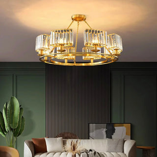 Hazel - Gold Crystal Round Hanging Chandelier