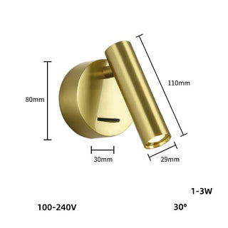 Charise - Recessed Sconce Lights 3W Warm White LED Reading Lamp Hotel Bedside Decor