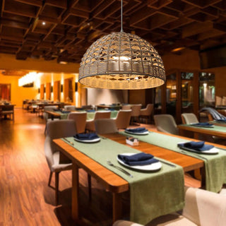 Harry - Rattan Wicker Hanging Dome Pendant Celing Light