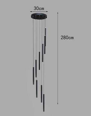 Agustina - Modern Black Pipe Hanging Ceiling Chandelier