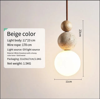 Yulia - Minimalist Modern Stone Hanging Pendant Ceiling Light