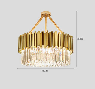 Alessia - Modern Round Gold Crystal Glass Ceiling Light Chandelier
