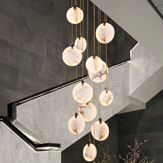 Betty - Modern Round Marble Hanging Ceiling Chandelier