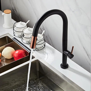 Bastien - Deck Mounted Single Handle Pull Out Modern Mixer Kitchen Tap