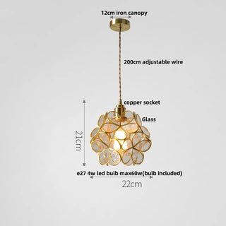Madrid II - Tiffany Glass Nordic Flower Copper Hanging Pendant Light Fixture