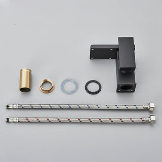 Nicoll - LED Waterfall Matte Black Bathroom Hot and Cold Water Mixer Taps Sink Faucet