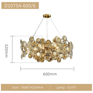 VetraGlow - Modern Round Ball Glass Hanging Chandelier