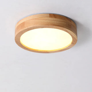 Anaco - Modern Wood Flush Mount Round Ceiling Light