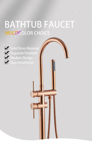 Arista - Freestanding Floor Mount Bathtub Tap Set with Handheld Shower